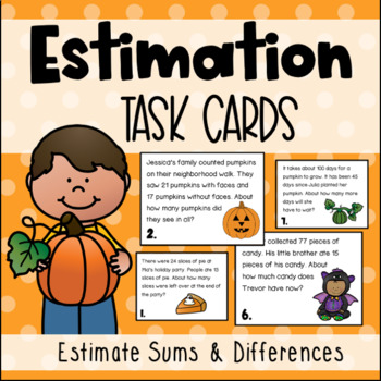 Preview of Estimate with Addition and Subtraction Word Problems - Estimation Task Cards