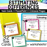 Estimating Differences Task Cards Rounding Activity for Su