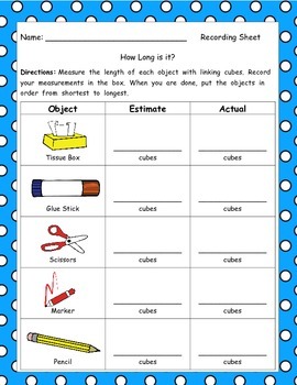 Estimating Length with Linking Cubes by Heather Cunningham | TpT