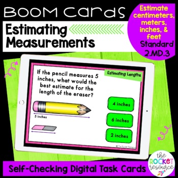 Preview of Estimating Lengths BOOM™ Cards Standard 2.MD.3