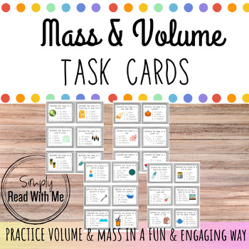 Preview of Estimating Mass & Volume Task Cards (Capacity)
