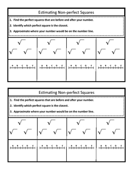 Estimating Non-Perfect Squares Graphic Organizer by Math Is Fun With Dunn