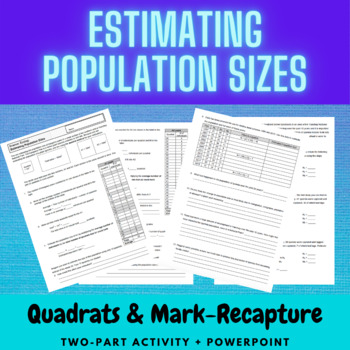 Preview of Estimating Population Sizes Activity | Population Ecology Worksheet