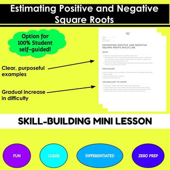 Preview of Estimating Positive and Negative Square Roots Mini-Lesson
