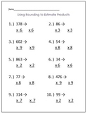 Estimating Products Using Rounding Common Core Worksheet