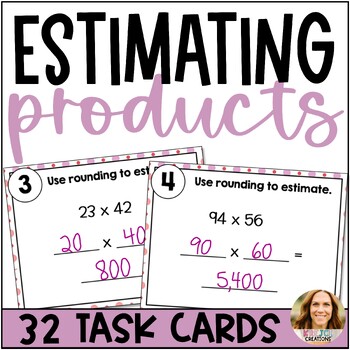 Preview of Estimate Products in 2 Digit Multiplication - Printable and Digital Task Cards