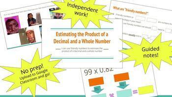 Preview of Estimating Products of Decimals & Whole Numbers, Compatible Numbers, No Prep