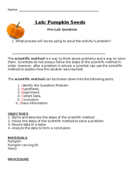 Preview of Estimating Pumpkin Seeds Lab