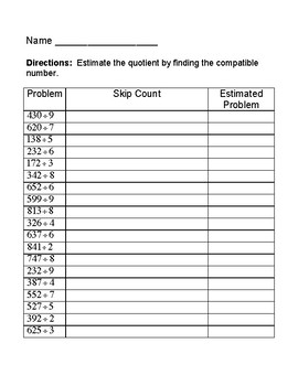 31 Compatible Numbers Worksheet 5th Grade - support worksheet