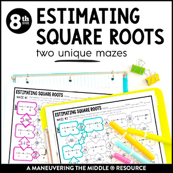 Preview of Estimating Square Roots Mazes | Irrational Numbers on Number Line Activity