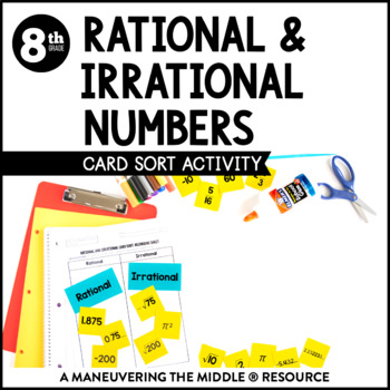 Preview of Rational and Irrational Numbers Activity | Real Numbers Activity for 8th Grade