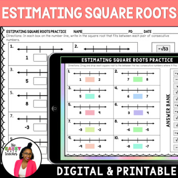 Preview of Estimating Square Roots Activity