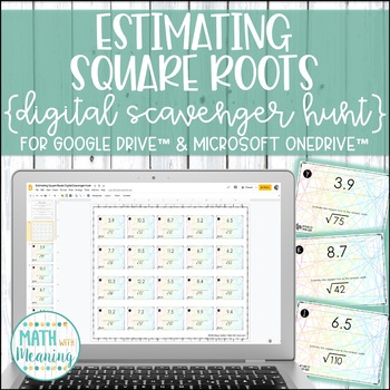 Preview of Estimating Square Roots DIGITAL Scavenger Hunt for Google Drive