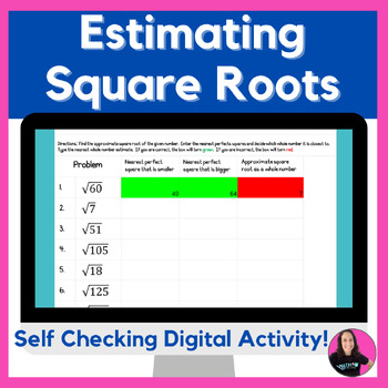 Preview of Estimating Square Roots Digital and Printable Activity