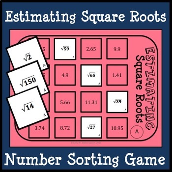 Preview of Estimating Square Roots Number Sort, Matching Game 8.NS.A.2