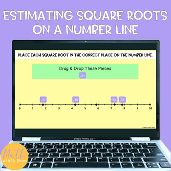 Preview of Estimating Square Roots on a Number Line Digital Drag & Drop Activity PreAlgebra