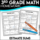 Estimating Sums Worksheets for 3rd Grade