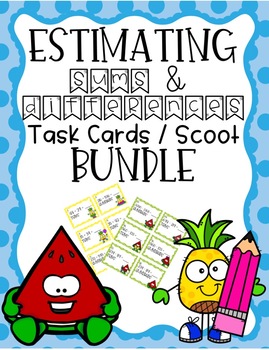 Preview of Estimating Sums and Differences Task Cards and Scoot Bundle