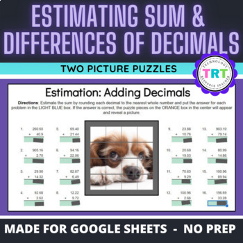 Preview of Estimating Sums and Differences of Decimals Math Activity 