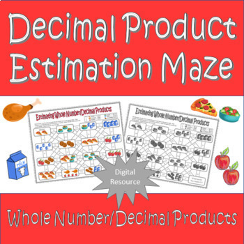 Preview of Estimating Whole Number/Decimal Products Digital Maze