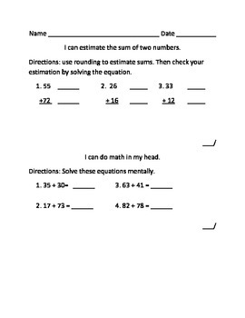 Preview of Estimating and Mental Math