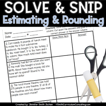 Preview of Estimating and Rounding Solve and Snip® Interactive Word Problems