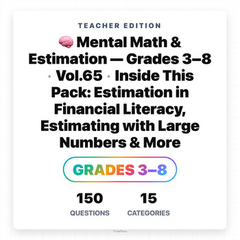 Preview of Estimating percent increase and decrease - Mental Math Practice (Grades 3-8)