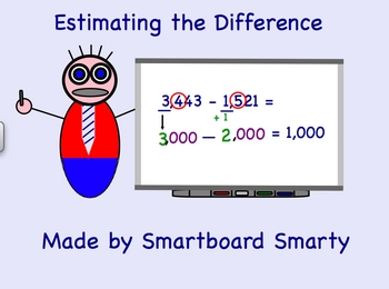 Preview of Estimating the Difference Smartboard Math Lesson