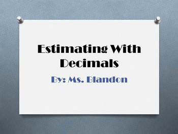 Preview of Estimating with Decimals One Week Of Bell Ringers