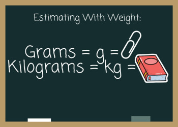 Preview of Estimating with Weight Poster | Grams and Kilograms