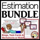 ESTIMATION BUNDLE Bingo/Task Cards/Worksheets w/ Riddles G