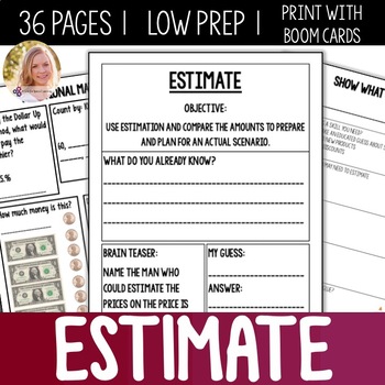 Preview of Estimate Lesson Unit Consumer Math Life Skills Special Education