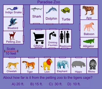 Preview of Estimation Distance on a Map Using a Scale - Smartboard Math Lesson