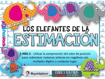 Estimation Elephants SPANISH PowerPoint Game by FlapJack Educational