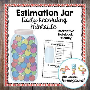 Preview of Estimation Jar Daily Recording Printable