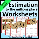 Estimation Worksheets w/ Riddles Rounding Numbers Print or Digital Resource