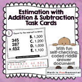 Estimation of Sums and Differences Task Cards w/ Self-chec