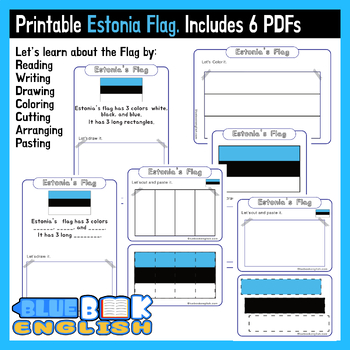 Preview of Estonia Flag Activity | Estonian Flag Craft Differentiated (6 Pages)