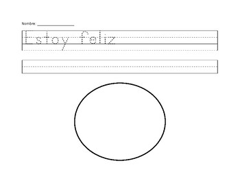 Preview of Estoy Feliz y Estoy Triste handwriting practice