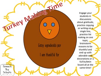 Preview of Turkey Making Time: Estoy agradecido por / I am thankful for