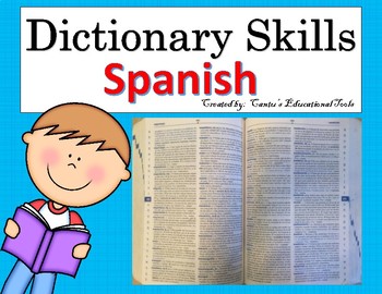 Preview of Destreza del diccionario - Dictionary Skills Task Cards - Spanish - Digital