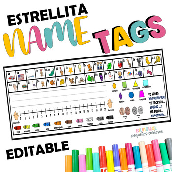 Preview of Estrellita name tags/ Spanish name tags