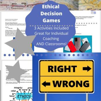 Preview of Ethical Decision Games | Leadership | Coaching OR Classroom Activities