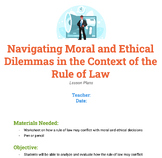 Ethical Dilemma vs. the Law Emergency Sub Lesson Plans wit