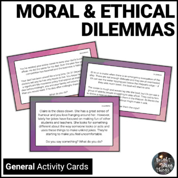 Preview of Ethical Dilemmas | Moral Dilemmas | Ethics | Activity Cards