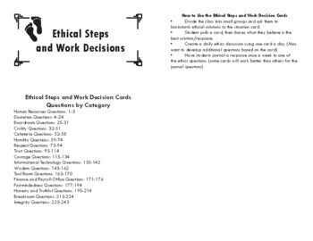 Preview of Ethical Steps and Work Decisions Cards
