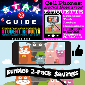Preview of Cell Phone Social Scenarios, Responsible Decision Making and S.T.A.R. Worksheets