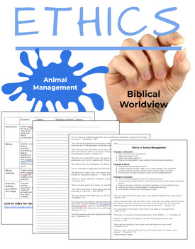 Preview of Ethics Essay: Managing Animals Biblical Worldview