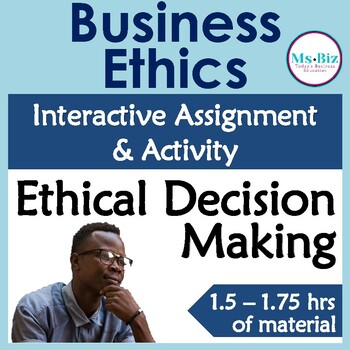 Preview of Ethics Lenses & Ethical Decision Making Notes Sheet & Movie Clip Activity