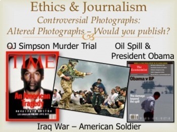 Preview of Ethics and Journalism - Controversial Photos Activity (ALTERED PHOTOGRAPHS)